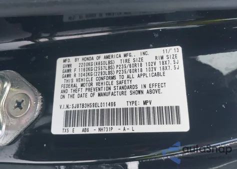 2014 Acura Rdx z USA, uszkodzony, nr VIN 5J8TB3H59EL011496